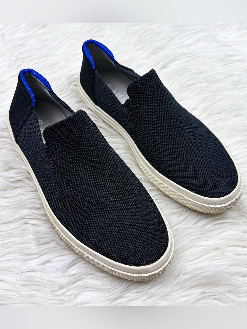Rothys Original Slip On Sneaker Black Solid Loafer Womens 7.5 Comfort Casual